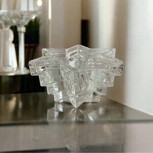 Vintage WMF Crystal Candle Holder Star of David Design 24% Lead Crystal